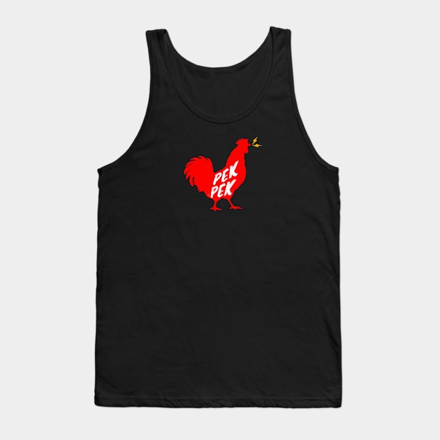 PEKPEK ROOSTER SOUND PINOY WORD RED Tank Top by Aydapadi Studio